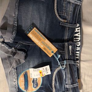 Hydraulic Dark Blue Jean Shorts for Women